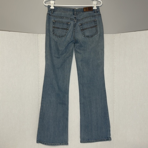 X2 Denim Laboratory | Express Light Wash Fade W10 Flare Leg Jeans | Size 6L - Picture 6 of 11